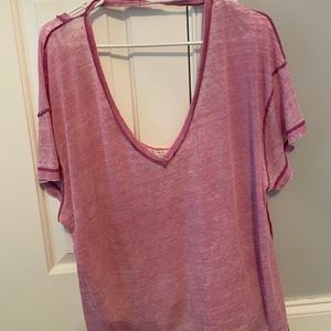pink free people tee